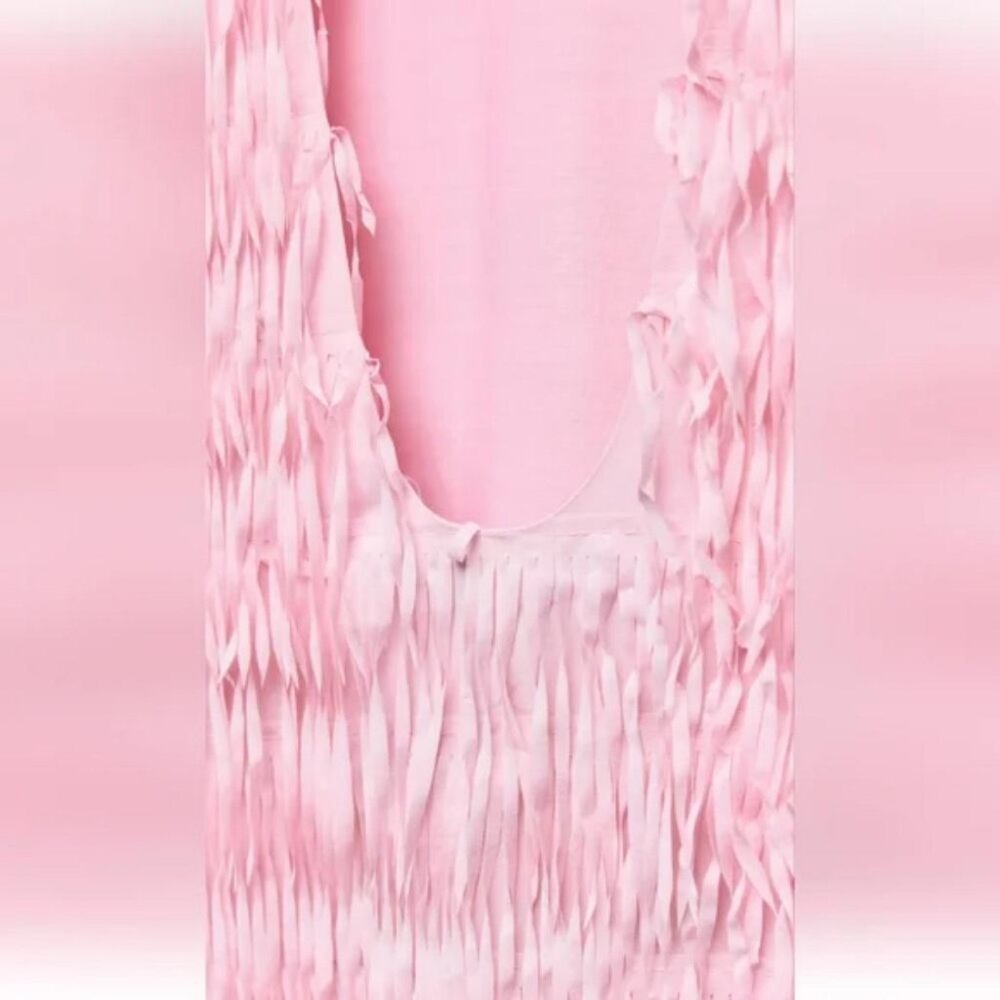ZARA FRINGED MIDI DRESS - Picture 9 of 10